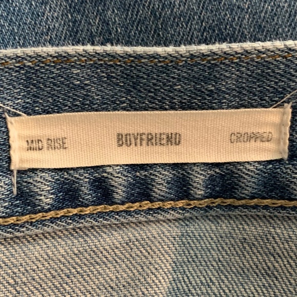 Nili Lotan Mid Rise Boyfriend Cropped Jeans Button Fly Raw Hems 29 - Picture 6 of 8